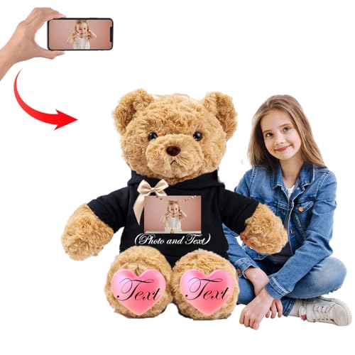 JABECODIFA 100 cm Teddybär Groß Personalisiert ValentinsGeschenke, Großer Teddybär mit Namen Foto als Geschenk Weihnachten ValentinsGeschenke für Männer Geburtstagsgeschenk Abschluss Geschenk (100 cm) von JABECODIFA