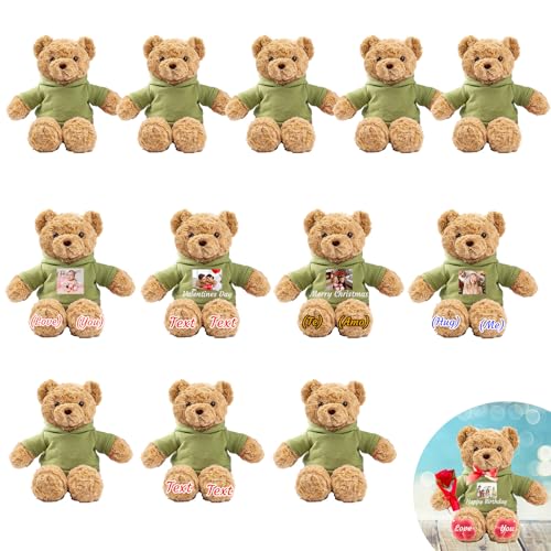 JABECODIFA 12er Set 30cm Personalisierte Teddybären mit Fotonamen als Personalisiertes Geschenk Valentinstag, zum Geburtstag, zur Hochzeit, als Klassenfeier, zum Lehrer JABECODIFA 12er Set 30cm Personalisierte Teddybären mit Fotonamen als Personalisiertes Geschenk Valentinstag, zum Geburtstag, zur Hochzeit, als Klassenfeier, zum Lehrer von JABECODIFA