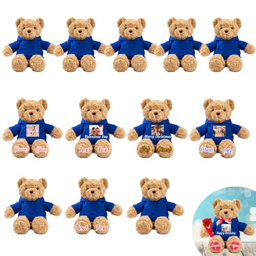 JABECODIFA 12er Set 30cm Personalisierte Teddybären mit Fotonamen als Personalisiertes Geschenk Valentinstag, zum Geburtstag, zur Hochzeit, als Klassenfeier, zum Lehrer JABECODIFA 12er Set 30cm Personalisierte Teddybären mit Fotonamen als Personalisiertes Geschenk Valentinstag, zum Geburtstag, zur Hochzeit, als Klassenfeier, zum Lehrer von JABECODIFA