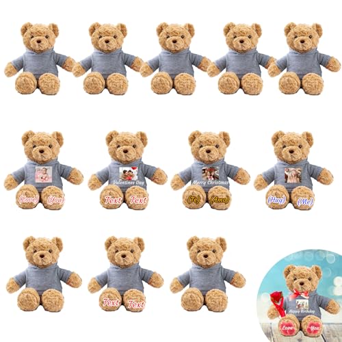 JABECODIFA 12er Set 30cm Personalisierte Teddybären mit Fotonamen als Personalisiertes Geschenk Valentinstag, zum Geburtstag, zur Hochzeit, als Klassenfeier, zum Lehrer JABECODIFA 12er Set 30cm Personalisierte Teddybären mit Fotonamen als Personalisiertes Geschenk Valentinstag, zum Geburtstag, zur Hochzeit, als Klassenfeier, zum Lehrer von JABECODIFA