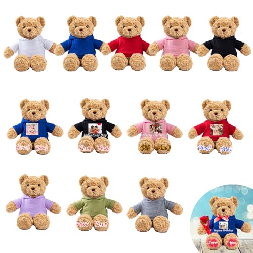 JABECODIFA 12er Set 30cm Personalisierte Teddybären mit Fotonamen als Personalisiertes Geschenk Valentinstag, zum Geburtstag, zur Hochzeit, als Klassenfeier, zum Lehrer JABECODIFA 12er Set 30cm Personalisierte Teddybären mit Fotonamen als Personalisiertes Geschenk Valentinstag, zum Geburtstag, zur Hochzeit, als Klassenfeier, zum Lehrer von JABECODIFA