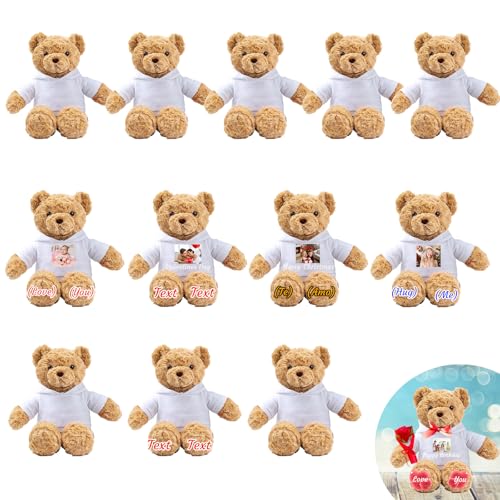 JABECODIFA 12er Set 30cm Personalisierte Teddybären mit Fotonamen als Personalisiertes Geschenk Valentinstag, zum Geburtstag, zur Hochzeit, als Klassenfeier, zum Lehrer JABECODIFA 12er Set 30cm Personalisierte Teddybären mit Fotonamen als Personalisiertes Geschenk Valentinstag, zum Geburtstag, zur Hochzeit, als Klassenfeier, zum Lehrer von JABECODIFA