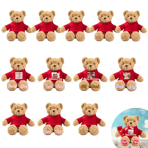 JABECODIFA 12er Set 30cm Personalisierte Teddybären mit Fotonamen als Personalisiertes Geschenk Valentinstag, zum Geburtstag, zur Hochzeit, als Klassenfeier, zum Lehrer JABECODIFA 12er Set 30cm Personalisierte Teddybären mit Fotonamen als Personalisiertes Geschenk Valentinstag, zum Geburtstag, zur Hochzeit, als Klassenfeier, zum Lehrer von JABECODIFA