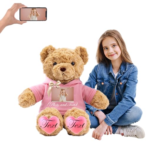 JABECODIFA 68 cm Teddybär Groß Personalisiert ValentinsGeschenke, Großer Teddybär mit Namen Foto als Geschenk Weihnachten ValentinsGeschenke für Männer Geburtstagsgeschenk Abschluss Geschenk (68 cm) von JABECODIFA