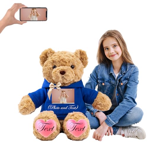 JABECODIFA 68 cm Teddybär Groß Personalisiert ValentinsGeschenke, Großer Teddybär mit Namen Foto als Geschenk Weihnachten ValentinsGeschenke für Männer Geburtstagsgeschenk Abschluss Geschenk (68 cm) von JABECODIFA