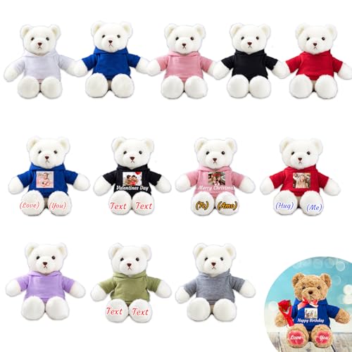 JABECODIFA 6er Set 30cm Personalisierte Teddybären mit Fotonamen als Personalisiertes Geschenk zu Weihnachten, zur Hochzeit, zur Klassenfeier, zum Lehrer JABECODIFA 6er Set 30cm Personalisierte Teddybären mit Fotonamen als Personalisiertes Geschenk zu Weihnachten, zur Hochzeit, zur Klassenfeier, zum Lehrer von JABECODIFA