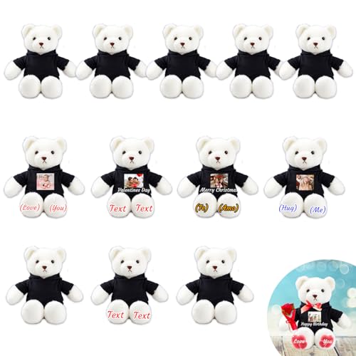 JABECODIFA 6er Set 30cm Personalisierte Teddybären mit Fotonamen als Personalisiertes Geschenk zu Weihnachten, zur Hochzeit, zur Klassenfeier, zum Lehrer JABECODIFA 6er Set 30cm Personalisierte Teddybären mit Fotonamen als Personalisiertes Geschenk zu Weihnachten, zur Hochzeit, zur Klassenfeier, zum Lehrer von JABECODIFA