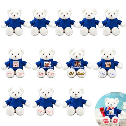 JABECODIFA 6er Set 30cm Personalisierte Teddybären mit Fotonamen als Personalisiertes Geschenk zu Weihnachten, zur Hochzeit, zur Klassenfeier, zum Lehrer JABECODIFA 6er Set 30cm Personalisierte Teddybären mit Fotonamen als Personalisiertes Geschenk zu Weihnachten, zur Hochzeit, zur Klassenfeier, zum Lehrer von JABECODIFA