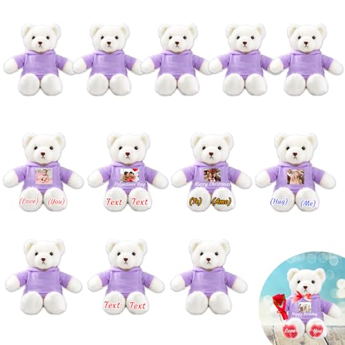 JABECODIFA 6er Set 30cm Personalisierte Teddybären mit Fotonamen als Personalisiertes Geschenk zu Weihnachten, zur Hochzeit, zur Klassenfeier, zum Lehrer JABECODIFA 6er Set 30cm Personalisierte Teddybären mit Fotonamen als Personalisiertes Geschenk zu Weihnachten, zur Hochzeit, zur Klassenfeier, zum Lehrer von JABECODIFA