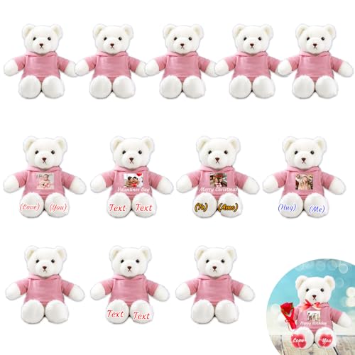 JABECODIFA 6er Set 30cm Personalisierte Teddybären mit Fotonamen als Personalisiertes Geschenk zu Weihnachten, zur Hochzeit, zur Klassenfeier, zum Lehrer JABECODIFA 6er Set 30cm Personalisierte Teddybären mit Fotonamen als Personalisiertes Geschenk zu Weihnachten, zur Hochzeit, zur Klassenfeier, zum Lehrer von JABECODIFA