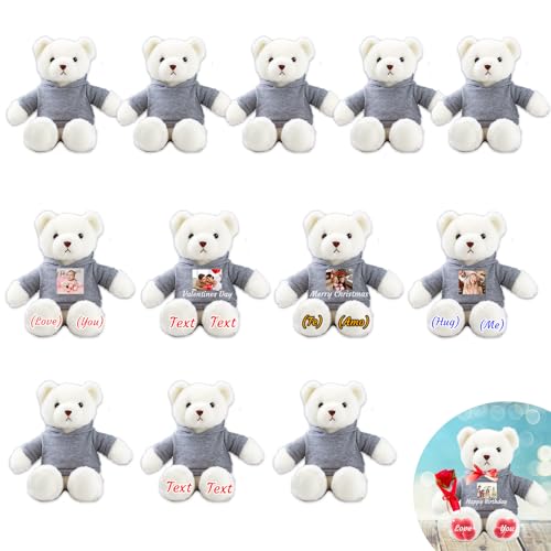 JABECODIFA 6er Set 30cm Personalisierte Teddybären mit Fotonamen als Personalisiertes Geschenk zu Weihnachten, zur Hochzeit, zur Klassenfeier, zum Lehrer JABECODIFA 6er Set 30cm Personalisierte Teddybären mit Fotonamen als Personalisiertes Geschenk zu Weihnachten, zur Hochzeit, zur Klassenfeier, zum Lehrer von JABECODIFA