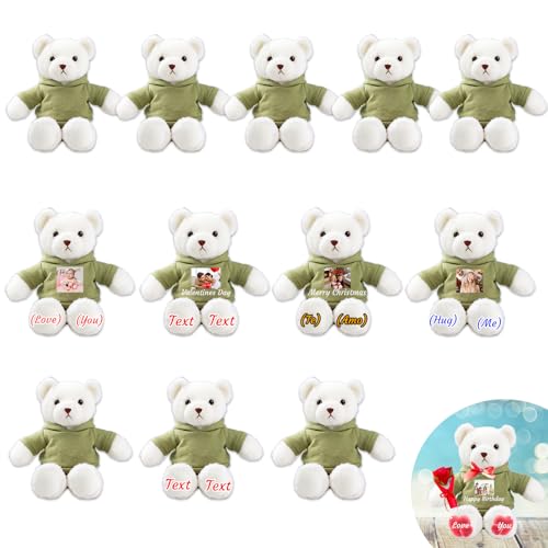 JABECODIFA 6er Set 30cm Personalisierte Teddybären mit Fotonamen als Personalisiertes Geschenk zu Weihnachten, zur Hochzeit, zur Klassenfeier, zum Lehrer JABECODIFA 6er Set 30cm Personalisierte Teddybären mit Fotonamen als Personalisiertes Geschenk zu Weihnachten, zur Hochzeit, zur Klassenfeier, zum Lehrer von JABECODIFA