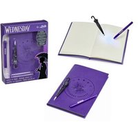 JADA TOYS 209452008 Wednesday Addams Tagebuch (A5, 144 Seiten) - Notizbuch inkl. magischem Stift mit UV-Licht von JADA TOYS