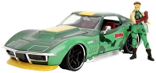 JADA TOYS Street Fighter 1969 Chevrolet Corvette Stingray ZL1 mit Cammy White Figur Fertigmodell PKW von JADA TOYS