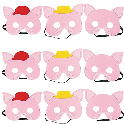 JAHEMU Tiermasken Filz Masken Kindermasken Pig Party Masken Halloween Maske Weihnachten Geschenke Verkleiden Karneval Partyzubehör für Kinder von JAHEMU