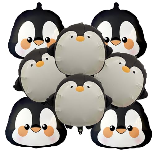 JAHEMU Pinguin Luftballons Geburtstagsballons Helium Tier Ballon Pinguin Folienballons für Kinder Weihnachten Geburtstag Deko 8 Stück von JAHEMU