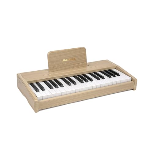 JALOKEE Kinder Klavier Keyboard, Digital Piano für Kinder, Musik Educational Instrument Spielzeug, Holz Klavier für Kleinkinder Mädchen Jungen (Eiche, 37 Tasten) von JALOKEE