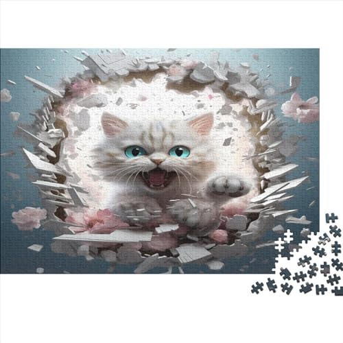 Animal Cat 1000 Teile Domineering and Cool Erwachsene Puzzles Educational Game Home Decor Family Challenging Games Geburtstag Entspannung Und Intelligenz 1000pcs (75x50cm) von JALYKA