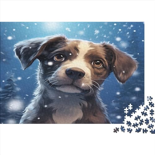 Cute Dog Puzzle Für Erwachsene 1000 Teile Animal Theme Geburtstag Family Challenging Games Educational Game Wohnkultur Stress Relief Toy 1000pcs (75x50cm) von JALYKA