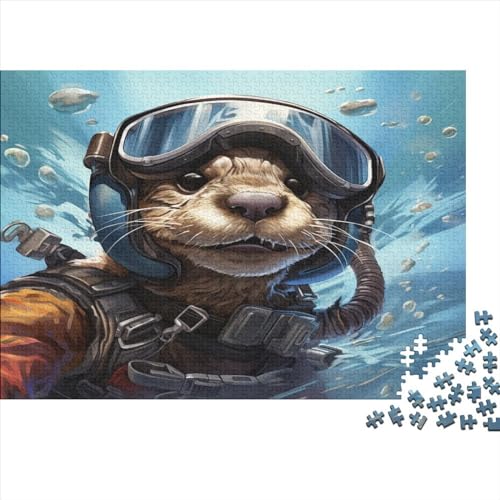 Diving Otter 1000 Teile Animal Theme Erwachsene Puzzles Educational Game Home Decor Family Challenging Games Geburtstag Entspannung Und Intelligenz 1000pcs (75x50cm) von JALYKA