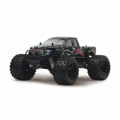 JAMARA 059735 - Skull Monstertruck 1:10 4WD NiMh 2,4GHz - spritzwassergeschützt, Differential/Welle/Achse aus Stahl, Öldruckdämpfer, schmutzgeschütz und gekapseltes Getriebe, kräftiges Lenkservo von JAMARA