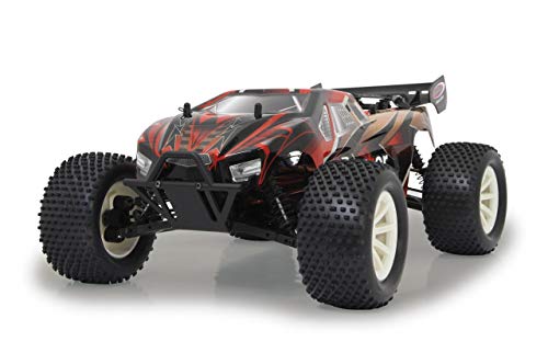 JAMARA 059738 - Brecter Truggy 1:10 4WD NiMh 2,4GHz LED - spritzwassergeschützt, Differential/Welle/Achse aus Stahl, Öldruckdämpfer, schmutzgeschütz und gekapseltes Getriebe, kräftiges Lenkservo, schwarz von JAMARA