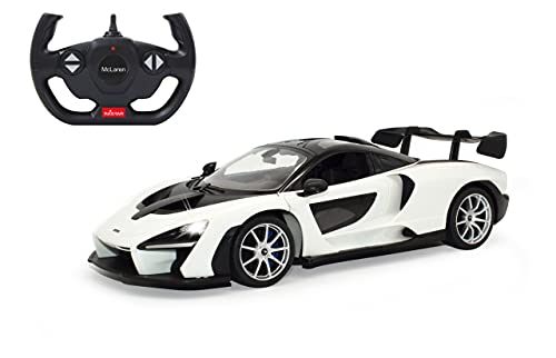 JAMARA 403118 - McLaren Senna 2,4 GHz 1:14 - RC Auto, offiziell lizenziert, bis 1 Std Fahrzeit, ca. 11 Kmh, LED Licht, Türen manuell öffnen, perfekt nachgebildete Details, detaillierter Innenraum, weiß von JAMARA