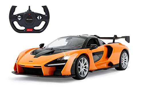 JAMARA 403119 - McLaren Senna 2,4 GHz 1:14 - RC Auto, offiziell lizenziert, bis 1 Std Fahrzeit, ca. 11 Kmh, LED Licht, Türen manuell öffnen, perfekt nachgebildete Details, detaillierter Innenraum von JAMARA