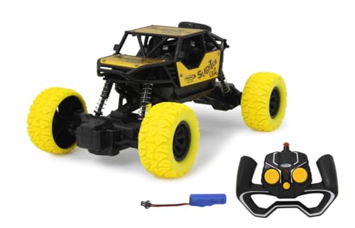 JAMARA 405216 - Slighter CR2 RC Crawler Diecast 2,4GHz - gefedertes Fahrwerk, Gummibereifung, Spur einstellbar, entkoppelte Achsen, extreme Verschränkungsfähigkeit, Gelb von JAMARA