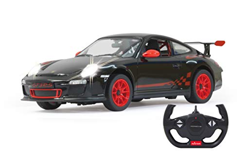 JAMARA 404310 - Porsche GT3 RS 1:14 2,4GHz - offiziell lizenziert, ca 1 Std. Fahrzeit bei 11 Km/h, LED, Perfekt nachgebildete Details, detaillierter Innenraum,hochwertige Verarbeitung, Schwarz von JAMARA