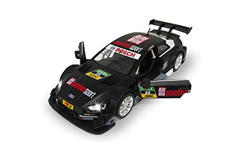 JAMARA 405208 Street Kings Audi RS 5 DTM Diecast 1:32 schwarz-Rückzugmotor, Scheinwerfer/Rücklichter, realistischer Sound, Türen öffnen, detailgetreues Design von JAMARA