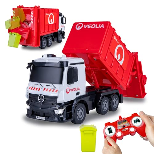 JAMARA 408305 Müllwagen Mercedes-Benz Antos 1:26 2,4GHz - Müllwagenspielzeug ab 6 Jahre, Kinder ferngesteuert, RC Toys, Geschenk für Kinder, Mülltonne manuell hochfahren, Licht JAMARA 408305 Müllwagen Mercedes-Benz Antos 1:26 2,4GHz - Müllwagenspielzeug ab 6 Jahre, Kinder ferngesteuert, RC Toys, Geschenk für Kinder, Mülltonne manuell hochfahren, Licht von JAMARA