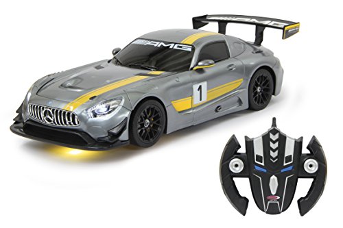 JAMARA 410028 - Mercedes AMG GT3 1:14 transformable 2,4GHz - RC Transformation zum Roboter auf Knopfdruck, Tanzmodus, Lautsprecher, Einzelradaufhängung, bis zu 1 Stunde Fahrzeit, LED Licht, grau von JAMARA