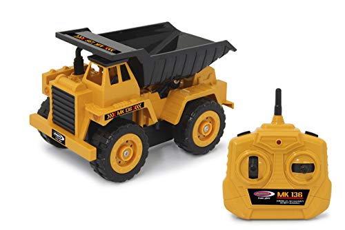 JAMARA 410151 - Muldenkipper MK136 1:36 2,4GHz - Kippmulde hoch, runter, Gelb von JAMARA