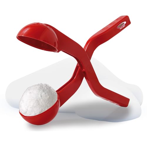 JAMARA 460394 - Snow Play Schneeballzange 38cm - Schneebälle (ca. 7 cm Durchmesser) in Sekunden formen, nie wieder kalte Hände, Schneebälle sind fluffig und nicht so hart wie die handgemachten, rot von JAMARA