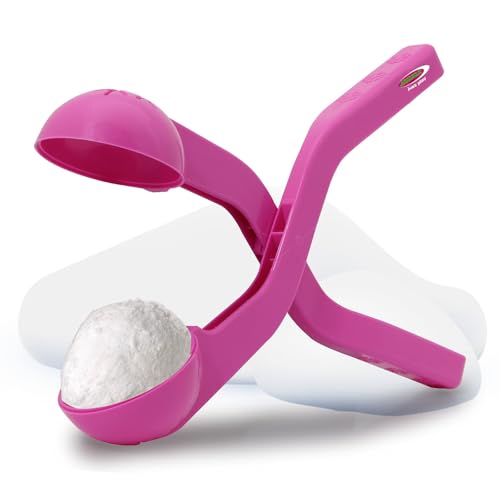 JAMARA 460398 - Snow Play Schneeballzange 38cm - Schneebälle (ca. 7 cm Durchmesser) in Sekunden Formen, nie Wieder kalte Hände, Schneebälle sind fluffig und nicht so hart wie die handgemachten, pink von JAMARA