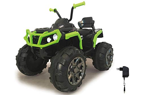 JAMARA 460450 - Ride-on Quad Protector Leistungsstarke Antriebsmotoren und 12V Akku für Lange Fahrzeit, 2-Gang Turboschalter, Ultra-Gripp Gummiringe an Antriebsrädern, UKW Radio, grün von JAMARA