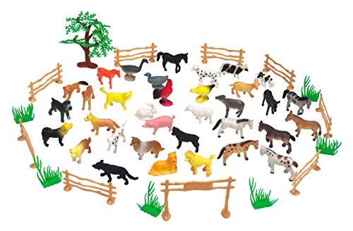 JAMARA 460477 - Tierspielset Farm Animals 2,5" 50-teilig - ideales Zubehör für jeden Spielzeugbauernhof, liebevollen Details, fördert das Rollenspiel und die Fantasie, Höhe: 30-95 mm JAMARA 460477 - Tierspielset Farm Animals 2,5" 50-teilig - ideales Zubehör für jeden Spielzeugbauernhof, liebevollen Details, fördert das Rollenspiel und die Fantasie, Höhe: 30-95 mm von JAMARA