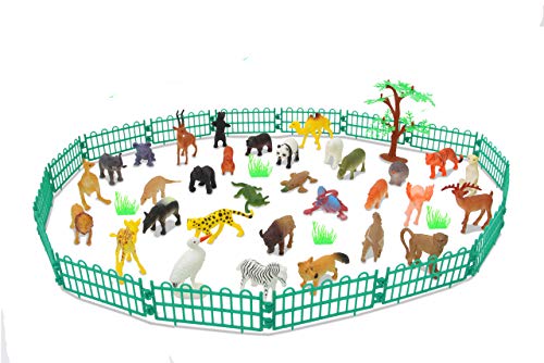 JAMARA 460479 - Tierspielset Wild Animals 2,5" 53-teilig - ideales Zubehör für jeden Zoo, liebevollen Details, fördert das Rollenspiel und die Fantasie, Höhe: 30 - 95 mm von JAMARA