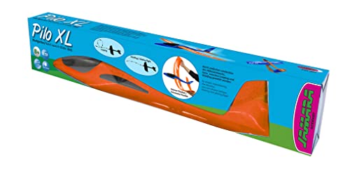 JAMARA 460485 - Schaumwurfgleiter 2in1 - Pilo XL - Super leicht (160g), fast unzerstörbar, Höhenleitwerks für Looping oder Gleitflug umstecken, 86cm Spannweite, Orange von JAMARA