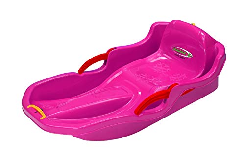 JAMARA 460541 - Snow Play Bob Comfort 80 cm mit Bremse - Lenken durch Bremshebel, aerodynamische Bauweise, langlebiger, schlagzäher Kunststoff-bequemer, ergonomischer Sitz, pink von JAMARA