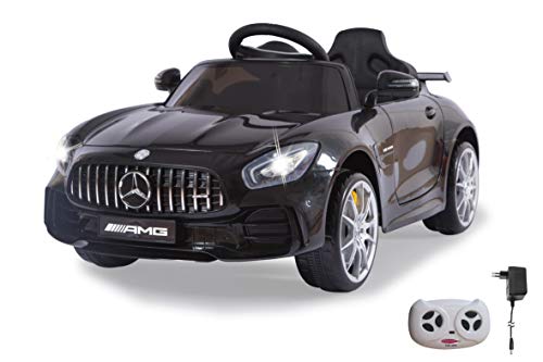 JAMARA 460548 - Ride-on Mercedes-Benz AMG GT R 2,4GHz 12V - 2-Gang, 2 Antriebsmotoren, leistungsstarker Akku, Ultra-Grip Gummiring am Rad, AUX-USB-Anschluss, Radio, LED-Scheinwerfer, schwarz von JAMARA