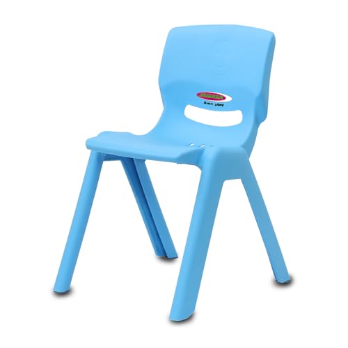 JAMARA 460583 - Kinderstuhl Smiley bis 100 KG - stapelbar, aus robustem Kunststoff, Indoor-Outdoor geeignet, blau von JAMARA