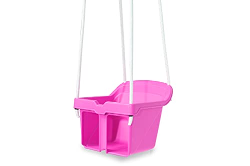 JAMARA 460663 Babyschaukel Small Swing – ab 10 Monate, robuster Kunststoff, belastbar bis 25 kg, inkl. Sicherheitsbügel, kippsicher, Indoor-Outdoor geeignet, pink von JAMARA