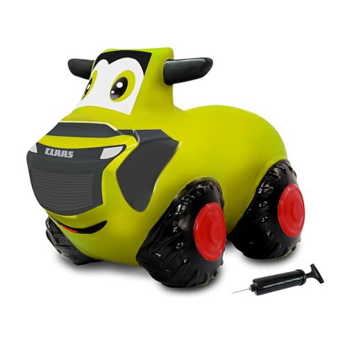 JAMARA 466010 Claas, Spielzeug Hüpftraktor, aufblasbares Gartenspielzeug, BPA frei, mit Pumpe, ab 12 Monate, Fördert Gleichgewichtssinn & motorische Fähigkeiten, grün von JAMARA