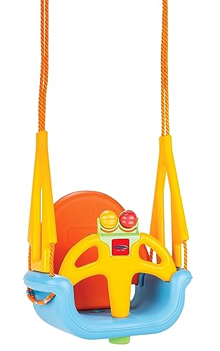 JAMARA 467101 Kinderschaukel Grow with me 3in1 Indoor-Outdoor geeignet, witterungsbeständiger Kunststoff, Sicherheitsbügel, Durch 4-fache Befestigung ist der Sitz kippsicher, Babyschaukel, Orange von JAMARA