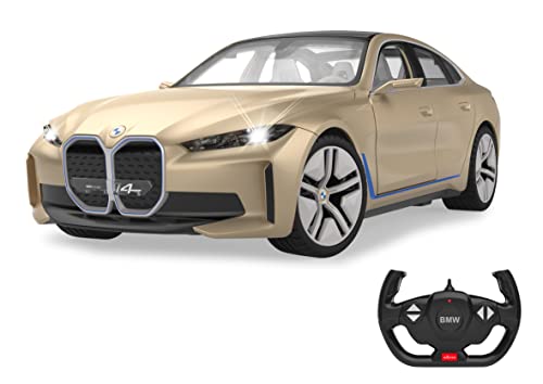 JAMARA BMW i4 Concept 1:14 2,4GHz - offiziell lizenziert, ca 1 Std Fahrzeit, ca. 11 Km/h, perfekt nachgebildete Details, detaillierter Innenraum, LED Innenbeleuchtung, Gold, 402108 von JAMARA