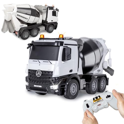 JAMARA Fahrmischer Mercedes-Benz Arocs Liebherr 1:20 2,4GHz - Offiziell lizenziert, Rückfahrwarnsound, 4 Radantrieb, Profilierte Gummireifen, LED Licht, Mischtrommel drehbar mit Entladefunktion JAMARA Fahrmischer Mercedes-Benz Arocs Liebherr 1:20 2,4GHz - Offiziell lizenziert, Rückfahrwarnsound, 4 Radantrieb, Profilierte Gummireifen, LED Licht, Mischtrommel drehbar mit Entladefunktion von JAMARA