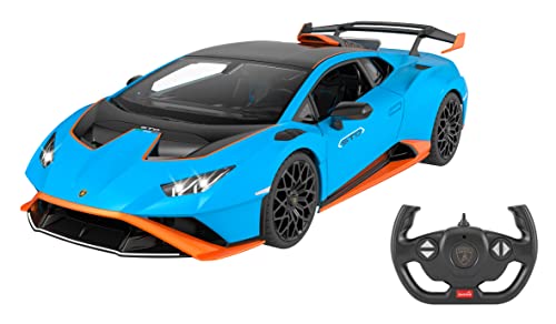 JAMARA Lamborghini Huracán STO 1:14 2,4GHz - offiziell lizenziert, ca 1 Std Fahrzeit, ca. 11 Km/h, perfekt nachgebildete Details, detaillierter Innenraum, LED Licht, 402100, Blau von JAMARA