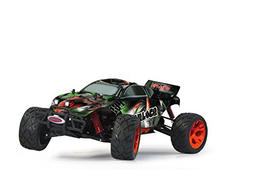 JAMARA Veloce Monstertruck 1:10 BL 4WD Lipo 2,4G LED - Allrad, Brushless, Akku, 65Kmh, Aluchassis, spritzwasserfest, Öldruckstoßdämpfer, Kugellager, Fahrwerk einstellbar, fahrfertig von JAMARA